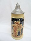 Vintage German Beer Stein W  Lid - Stamped