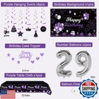 Miidenks 29th Birthday Decorations For Women  Purple Black Happy 29 Party Dec
