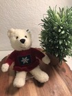 Vtg Hallmark Teddy Bear Plush Snowflake Stuffed Animal Tan Holiday Retro 90s