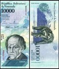          Lot Of 100  Authentic 10 000 Venezuelan  Bolivar Fuerte  2017  Unc         