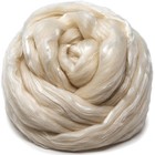 Baby Alpaca Silk Fiber Blend Combed Top Wool Roving Spinning Felting White