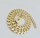 Real 10k Gold Chain 15mm Monaco Cuban Link Necklace 26   Men s 10kt Yellow Gold