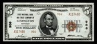 1929  5 First National Bank   Trust Company Of Lexington Kentucky Type 2 Gem Unc