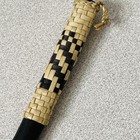 Fijian Cali War Club Hand Carved Wood Woven Fiji Weapon Sali Battle Axe 12 