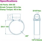 Non-slip Stainless Steel Worm Gear Hose Clamps 3 4 To 1-1 4  20-32mm 
