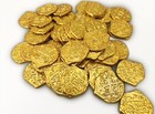 Seven Seas Pirates Toy - Shiny Gold Coins With Treasure Chest - Lot Of 500