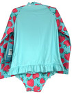 Coolibar Upf 50  Girls 3t Blue Baby Guppy Ruffle Rash Guard 2pc Swim Set New