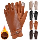 Women s High Quality Pu Leather Gloves Winter Warm Driving Soft Lining Outdoor