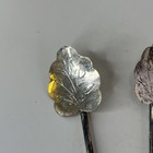 Set Of 4 Sterling Silver 925 Leaf Ice Tea Cocktail Spoon Straw Stirrers L M Mark