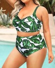 Daci Women s Green Plus Size Bikini Sets High Waisted Two-piece Swimsuits Xl