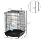 23 h Parrot Bird Cage Open Play Top Cockatiels Playpen Feeding Bowl Perch Steel