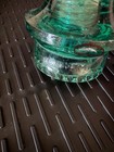Vintage Glass Insulator Mickey Mouse Carnival Hemingray   Teal green