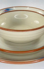 Noritake Raindance Stoneware 3 Pc Dinnerware Set Service For 3 Plates Bowls Vtg