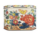 Vintage Daher Tin W  Hinged Lid  Made In England Victorian Couple floral Design