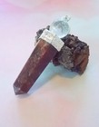 180 Carat Garnet Pendant  Faceted Ruby Garnet Pendant With Crystal Orb Top