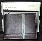 Perry Ellis Portfolio Passcase Removable Id Bifold Wallet Black Leather W brown