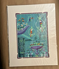 Disney Shag The Birds Sing Enchanted Tiki Room Matted Print 50th Anniversary New