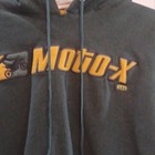 Steve   Barry s Men s L Black Pullover Hoodie Fleece Pockets Moto-x Logo