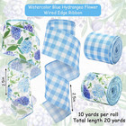 Hydrangea Flower Wired Edge Ribbon 2 5 Inch Blue Purple Floral