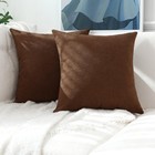 Pale Brown Decorative Cozy Throw Pillow Covers Soft Chenille Square Coffee Co   