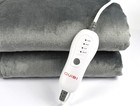 Quibi Soft Flannel 4 Heat Levels Electric Heated Blanket Sz Queen  84x90   Grey