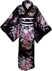 Kimono Costume Adult Japanese Geisha Floral Patten Gown Blossom Bathrobe Slee   