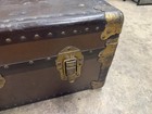 Vintage 1930-1940s Steamer Trunk Chest Coffee Table Storage Box Antique Case