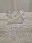 Vintage Crystal Clear Heavy Glass Lidded Butter Dish With Tulip On Top Euc