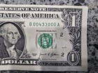2021 Rare Offset  1 Trinary Note With Ink Error   B00433000a Crispy Bill