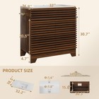 32 Inch Walnut Fluted Bathroom Vanity With Ceramic Sink  2-door Cabinet Modern