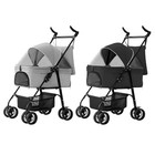 4 Wheel Pet Stroller Foldable Carrier Strolling Cart Travel Carriage For Cat Dog