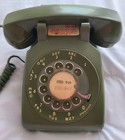 Vintage Bell System Western Electric Green Rotary Dial Desk Telephone Phone 500