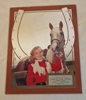Vintage Retro Wall Advertising Mirror Cowgirl Horse Western Garage Modesto Calif