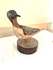 Vintage Wood Hand Carved And Painted Shorebird Decoy Folk Art Bird