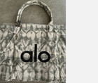 New Alo Yoga Gray Tie Dye Large Canvas Tote Bag Gym Travel Carry-on