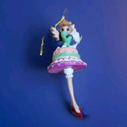 Whimsical Winged 5  Sprite Or Fairy Figurine Ornament  Wearing A Cake