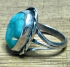 Vintage Southwest Navajo Artisan Sterling Silver 925 Natural Turquoise Ring Sz 9