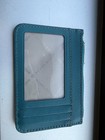 Michael Kors Teal Zip-around Card Wallet With Logo And Zipper Accent