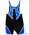 Black On Blue Wrestling Singlet Size Xxl 44-46  Waist