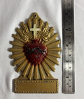 Antique Sacred Heart Casket Plaque Oddities