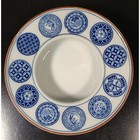 Antique Chinese Blue   White Porcelain Floral 7 5 16  Bowl Signed