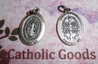 Medalla De San Benito - St Benedict - Premium Oval Silver Tone Ox  1  Medal