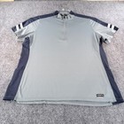 Kerrits Women 1x Grey Quarter Zip Short Sleeve Equestrian Riding Top Mesh Shirt