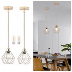 2 Pack Pendant Lights  Modern Farmhouse Hanging Light Fixture With Metal Gold