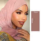 Women Soft Chiffon Scarves Light Weight Solid Color Chiffon Hijabs Sun Ash Rose