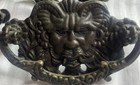 Pair Of Antique Brass Satyr Devil Demon Drawer Pulls