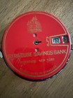 Vintage Advertising Savings Metal Coin Bank   Key Liberty State Mount Carmel Pa 