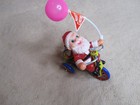 Vintage Tin Litho Wind-up Mechanical Santa On Tricycle Korea Mtu Works  Orig Box