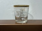 Rare 1935   1942 Four Roses Old Fashion Bourbon Whiskey Gold Trim Rocks Glass