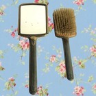 Mid Century Vanity Set Hand Mirror Hair Brush Set Vintage Victorian Style 50s 